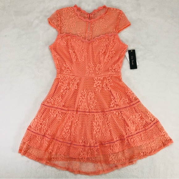 City Studio, Lined Lace Fit and Flare Dress, Size 5 - Picture 2 of 9